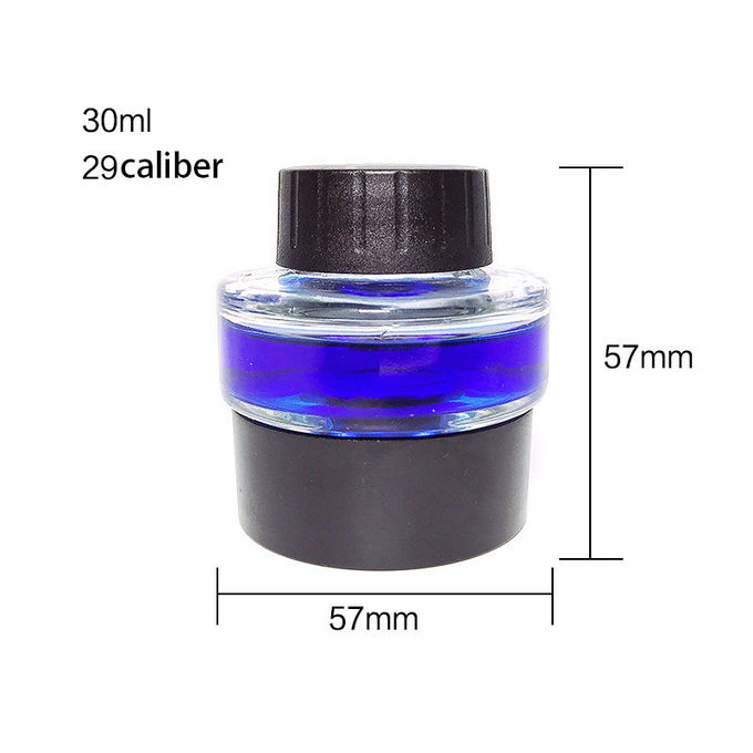 Office Round Clear Blank 30ml Glass Ink Bottle With Cap