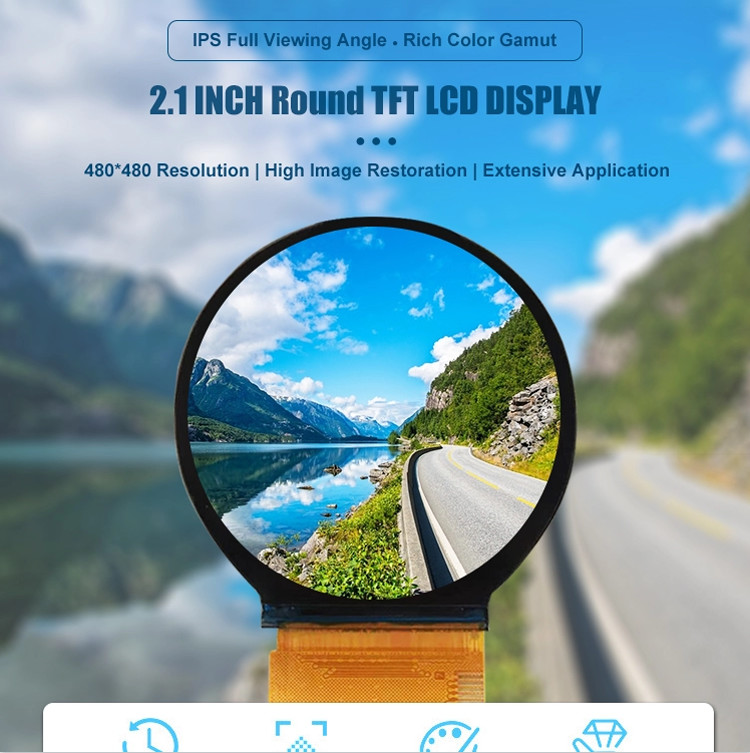 OEM 262K Color 480*480 RGB 3.3V Round Tft Screen