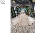 Irregular Ladies Bridal Dress , Beaded Ball Gown Wedding Dress Two Layer
