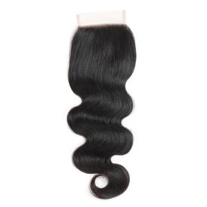 China Brazilian Body Wave Swiss Lace Closure 8&quot; to 20&quot; Natural Black Color Virgin Hair Material wholesale