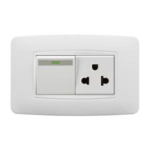 China ABS Modern Electrical Switches , Household White / Gold Switches And Sockets wholesale