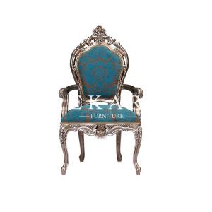 China Upholstery Fabric Antique Armrest Luxury Velvet Tufted Dining Chair wholesale