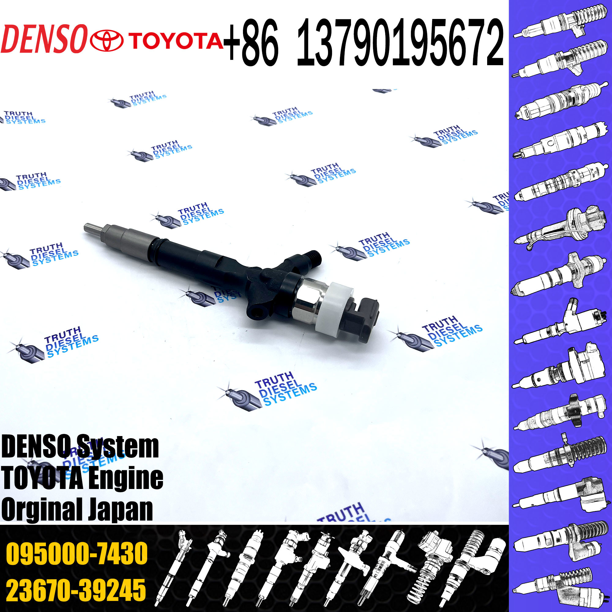 23670-39245 095000-7430 With Injector Nozzles Diesel Injectors And Diesel Common Rail Fuel Injector