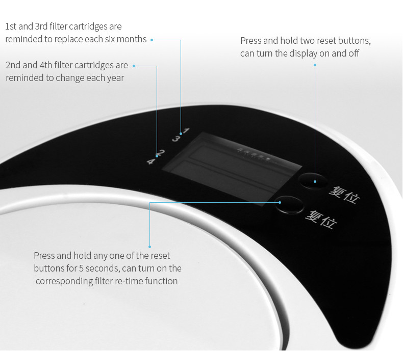 Countertop Alkaline Water Filter , Portable Water Purifier Machine No Electricity