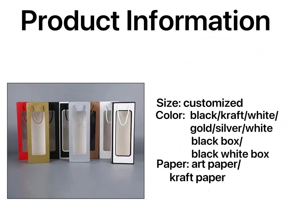 100gsm To 130gsm Personalized Paper Wine Bags With Clear Window
