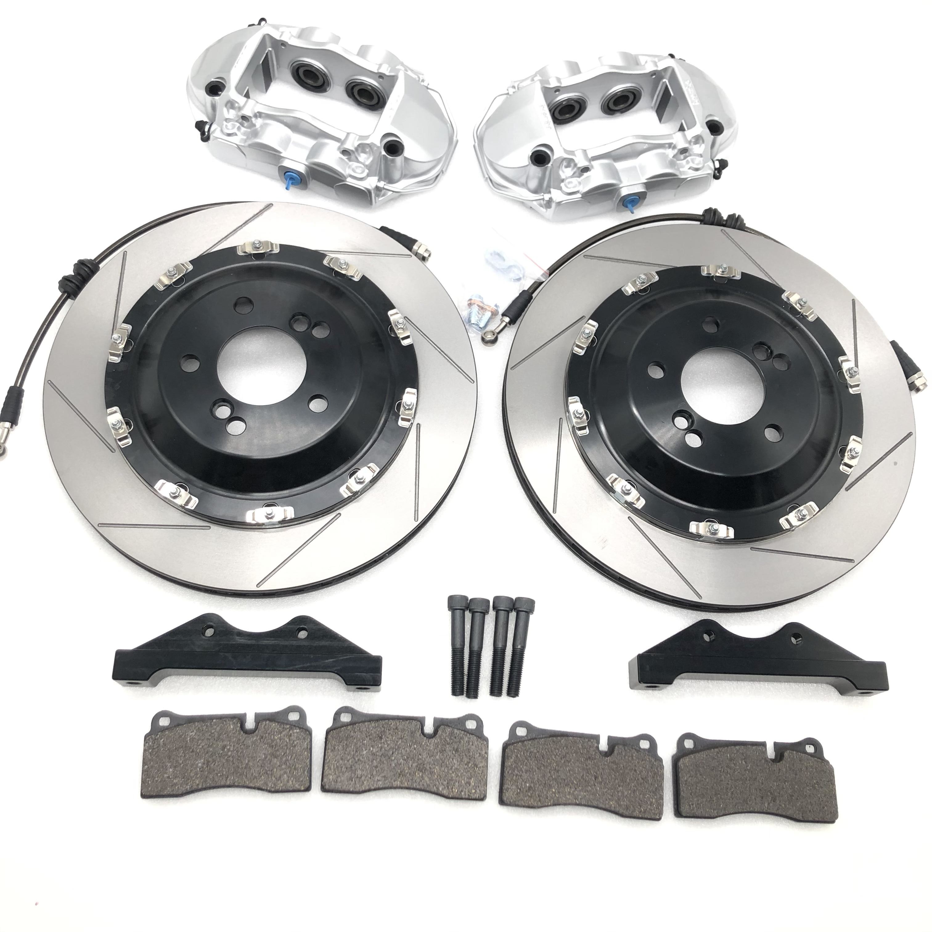HT250 Rear Car 4 Pot Brake Kits For Cars Caliper Full Floating Bell 355*28mm