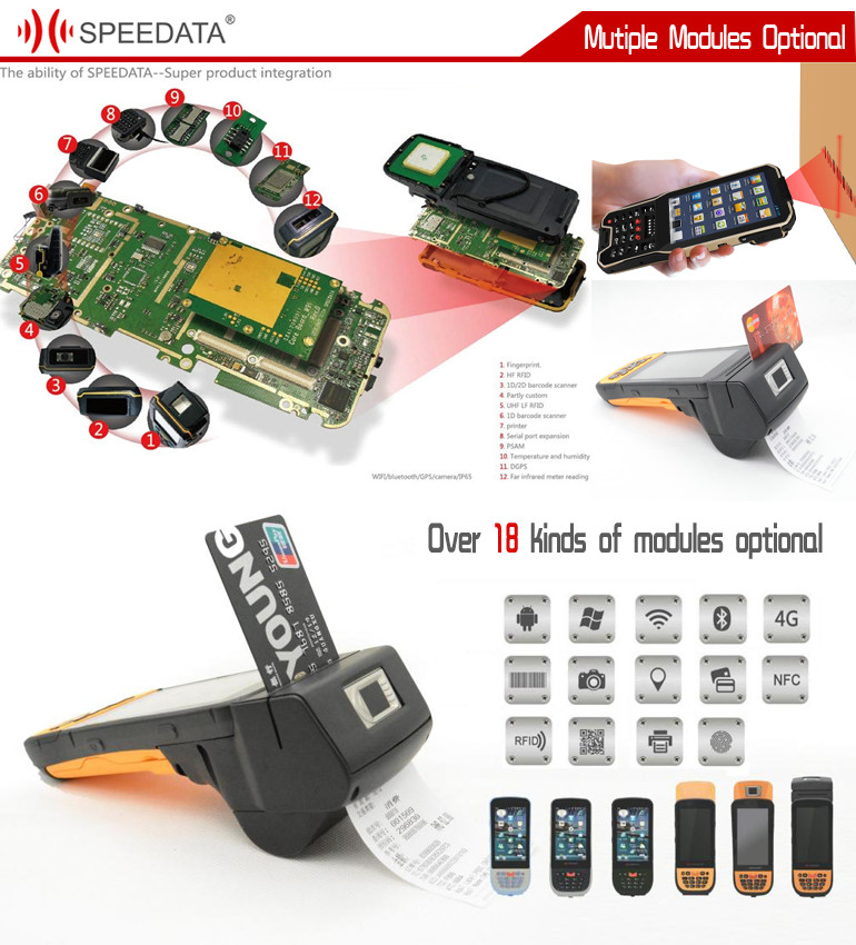 Android Smart Handheld 13.56Mhz HF RFID Reader For Products Tracking , Inspection
