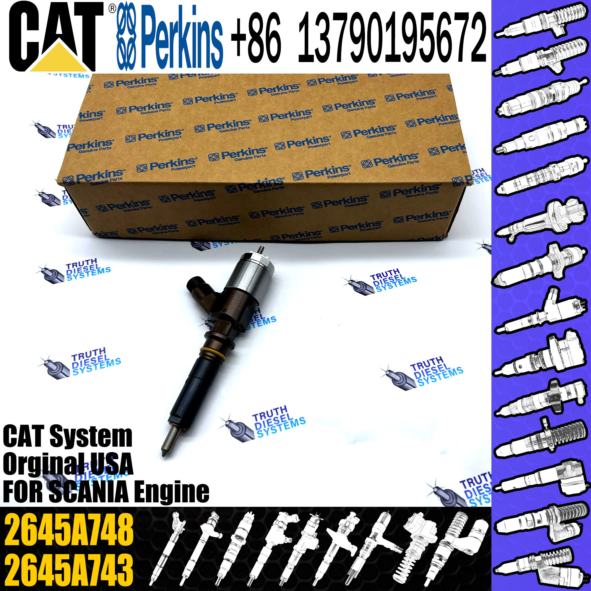 Common Rail Fuel Injector 326-4700 10R-7675 32F61-00022 32F61-00012 32F61-00013 2645A748 for C-aterpillar 320D engine