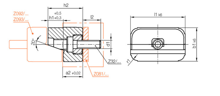Custom Machining Parts Male H.Z091 Round Taper Interlocks Locating Block