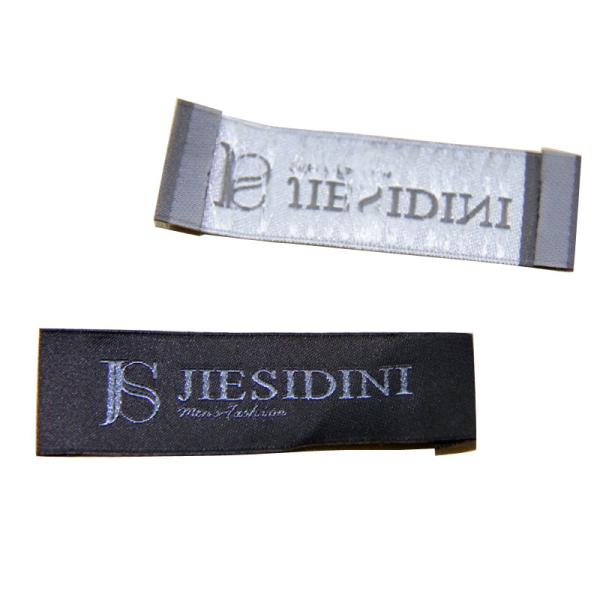 custom embroidered clothing labels ODM design end fold for Men\s Garment