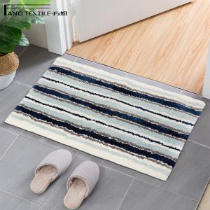China Plush TR Rubber Anti Skid Bath Rug Mat Striped Design wholesale
