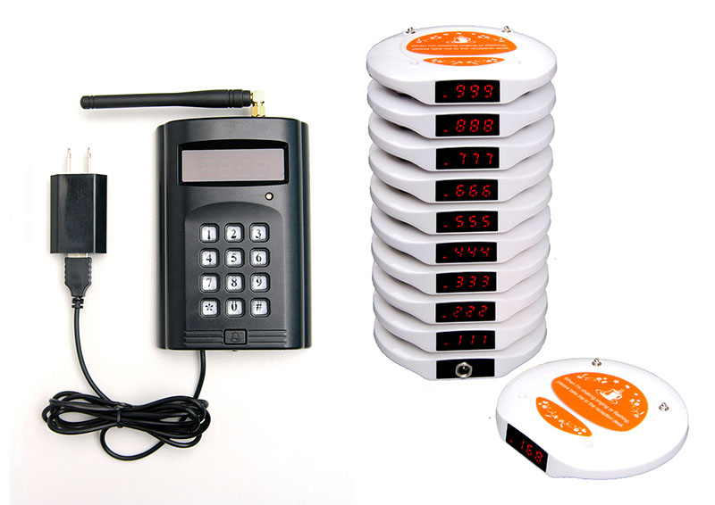 burger restaurant equipment wireless queue management coaster pager system