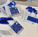 0.12mm Thickness Garment Plastic Packaging Bags Navy Flower Thicker Shopping