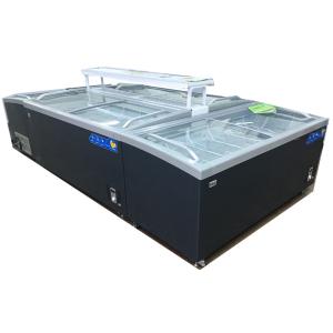 China Curved Glass Island Seafood Meat Display Freezer wholesale