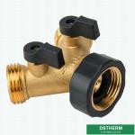 Customized Brass Garden Fittings Two Ways Garden Type Y Brass Water Pipe Hose
