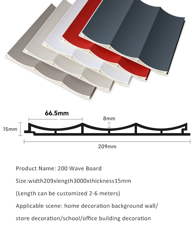 15mm Wood Plastic Composite Wall Cladding WPC Fluted Wave Panel