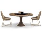 Modern Restaurant Patio Furniture Marble Top Round Dining Table With Metal