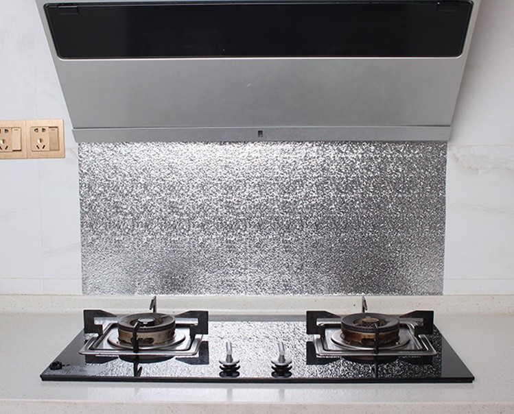 Kitchen Wallpapers aluminum foil Waterproof Aluminum Foil Wallpaper for Easy Cleaning