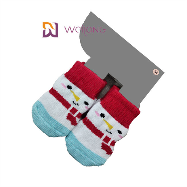 Traction Control Cotton Custom Pet Socks for dogs Indoor Nonskid Knit Socks
