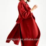 Wool Long Women's Casual Winter Coats , Red Color Female Winter Jacket