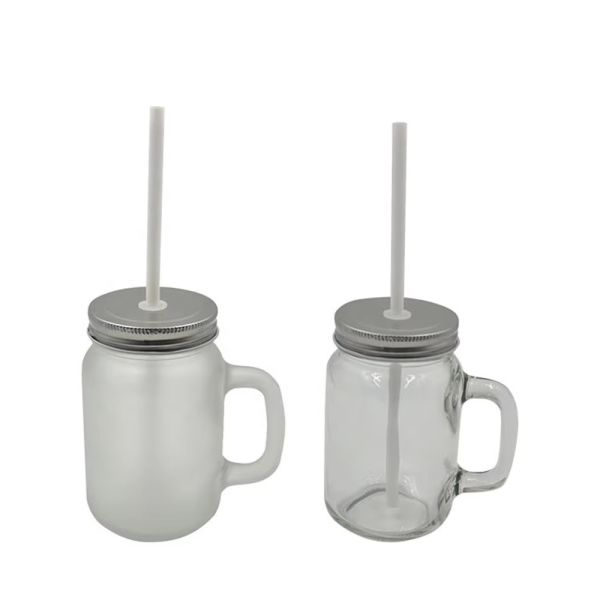 Clear And Frosted Sublimation Mason Jar Custom Sublimation Glass Cup Blanks