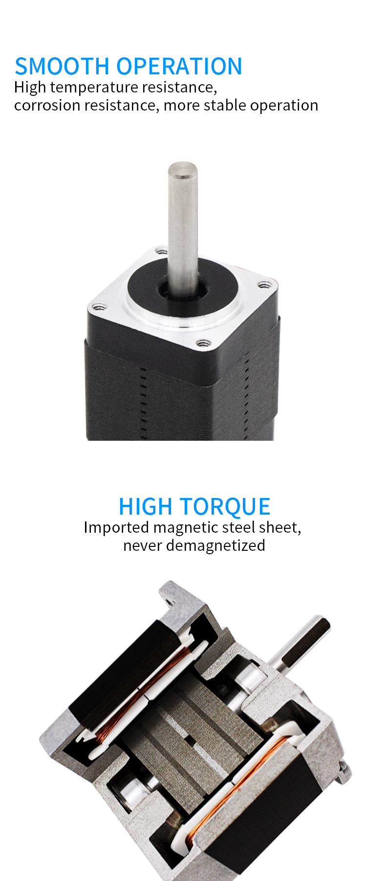 Compact and Powerful 1.8 Degree Square Hybrid Stepper Motor with 0.6A Phase Current