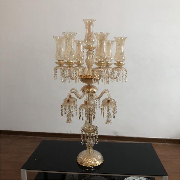 Antique Crystal Glass Candelabra Table Centerpiece 13 Arms Crystal Glass