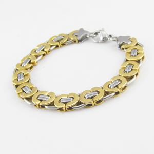 China Two-tone stainless steel necklace, Men Bangle Fashion Jewelry Two Tone Stainless Steel Charm Bracelet wholesale