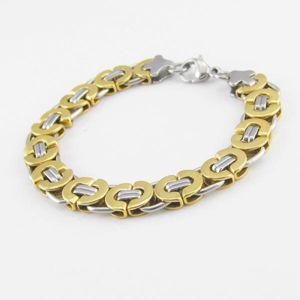 Two-tone stainless steel necklace, Men Bangle Fashion Jewelry Two Tone Stainless