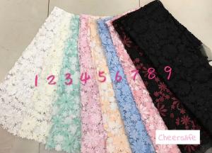 China Pink 3D Flower Embroidered Mesh Lace Fabric , Sequin Beaded Lace Tulle For Dress Show wholesale