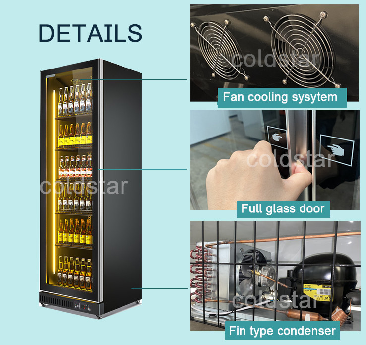 Commercial Glass Door Bottle Cooler Display Fridge For Beer Cold Drink