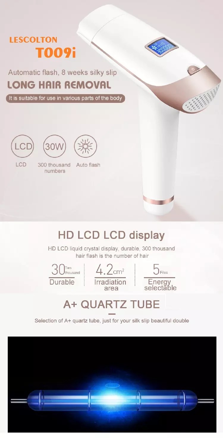 300000 Flashes Gold White CE ROHS IPL Hair Depilator