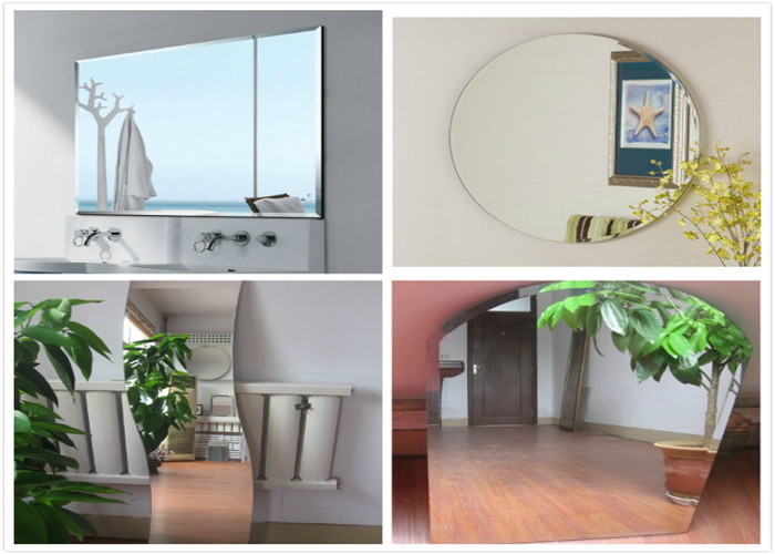 Big Size Aluminum Mirror Glass Sheets 3mm 4mm 5mm 6mm Thickness With Flat Edge