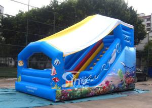 China Outdoor Kids Sea World Small Inflatable Slide With Cover On Top For Parties on sale