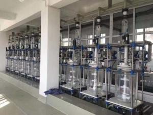 China 304 Stainless Steel Jacketed Glass Reactor Vessel Autoclave Reactor With Column Condenser 80L wholesale