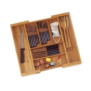 China expandable bamboo cutlery drawer organizer wholesale