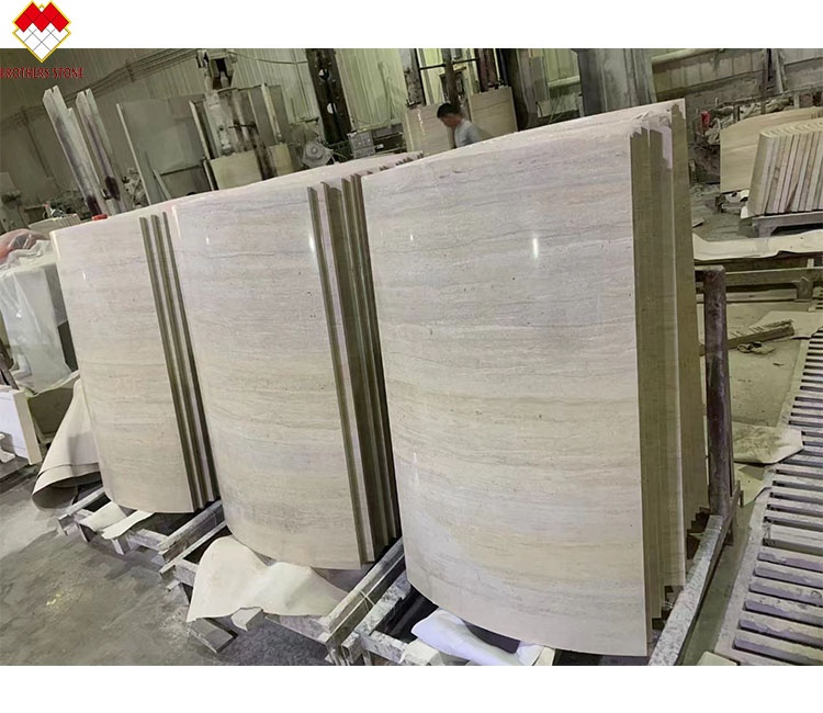Modern Wood Grain Corinthian Marble Column Cladding for Customized Villa Enhancements