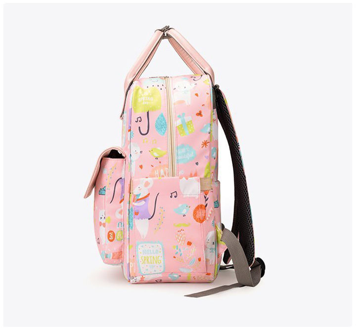 Animal Prints Polyester Rucksack Changing Travel Diaper Bags 27*15*42cm