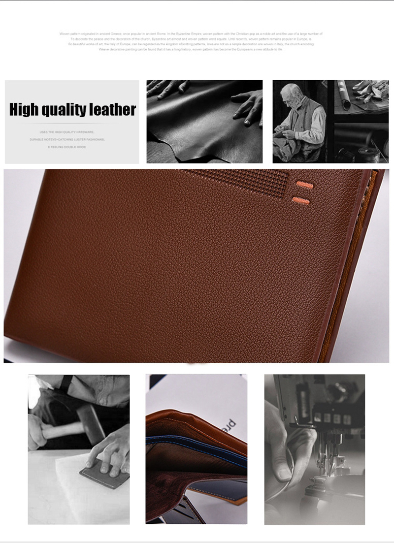 Custom Logo Leather Wallet for Men Designer Luxury Slim Clamshell Carteras Billeteras