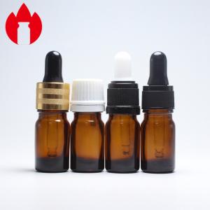 China Amber Glass 5ml Essential Oil Bottles With Dropper Cap wholesale