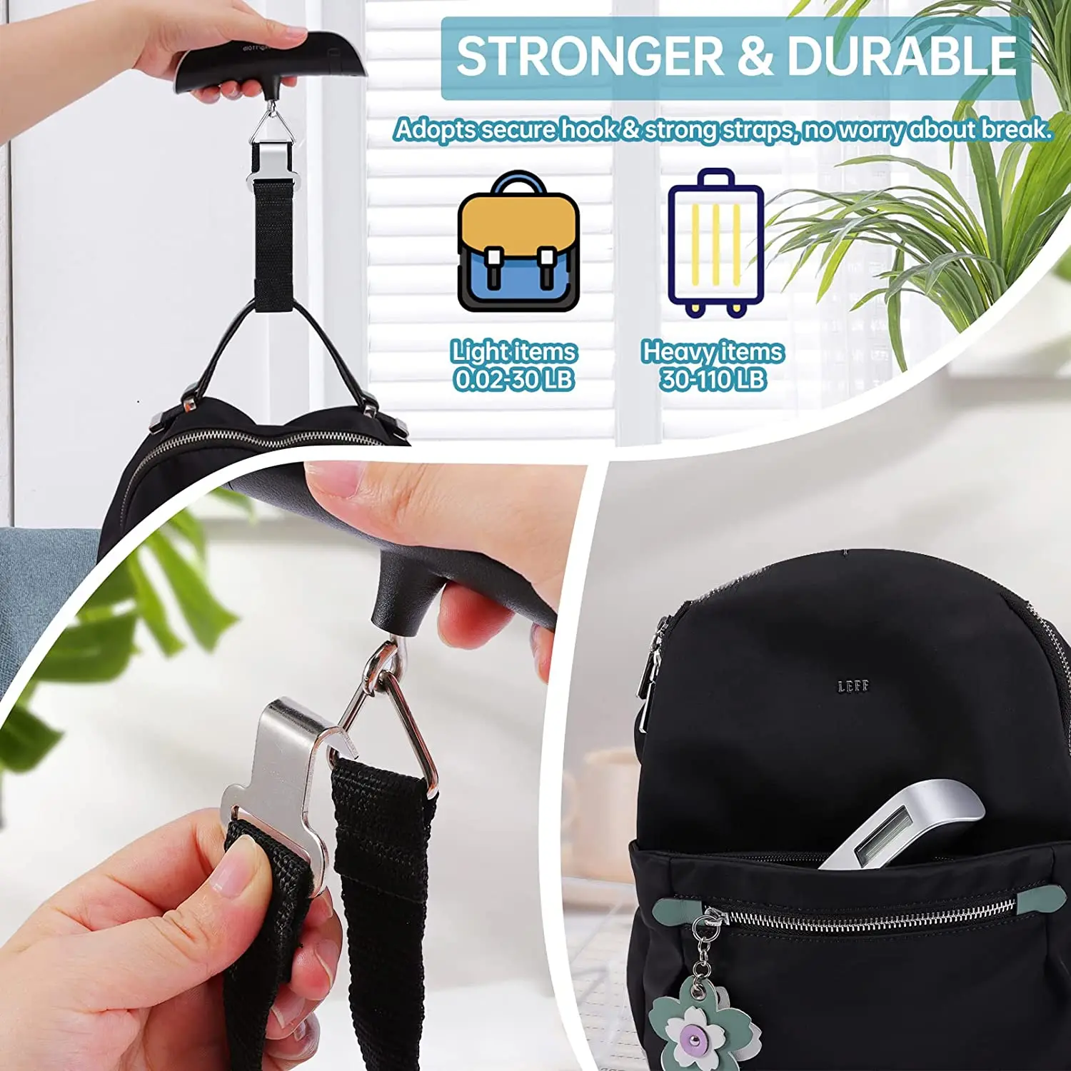 High Precision Digital Luggage Scale with Belt Maximum Weight Recommendation 50kg Single-point Type