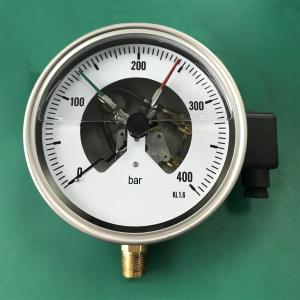 China Glass 160mm Pressure Gauge Radial Mounting 400 Bar KL 1.6 Stainless Steel Manometer wholesale