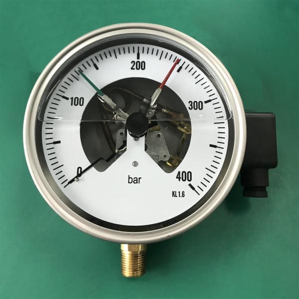 Glass 160mm Pressure Gauge Radial Mounting 400 Bar KL 1.6 Stainless Steel