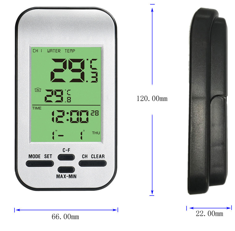 Portable Solar Pool Thermometer With Data Logger Outdoor Temperature Range -40 To 60 °C