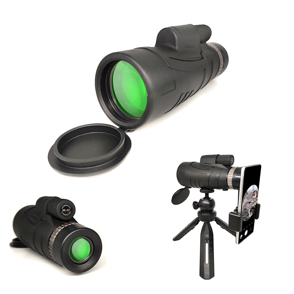 12x50 High Power Mobile Phone Telescope Monocular Bak4 With Tripod Holder