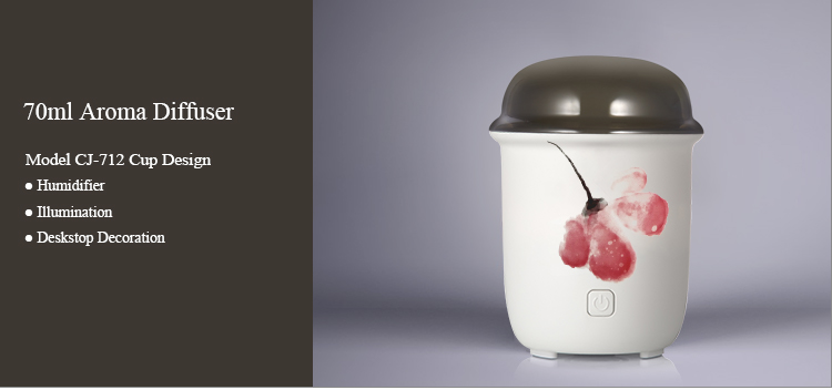 Small Cup Shaped 3MHZ 70ML Electronic Aroma Diffuser
