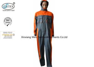 China Grey Orange Fr Cotton Coveralls / Fr Clothing Coveralls With Hood Breathable Cotton NFPA 2112 wholesale