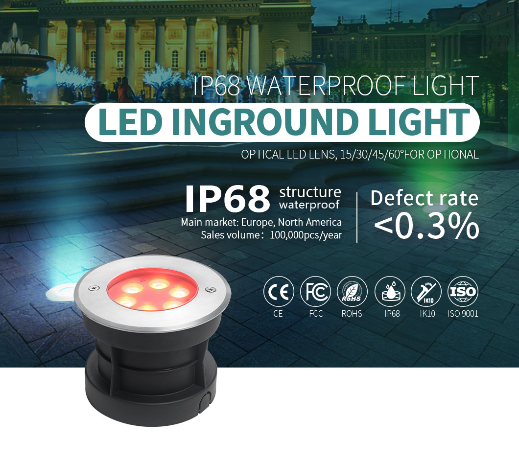 6W High voltage input IP68 Structure waterproof led underground light