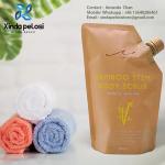 Waterproof Recyclable Refillable Liquid Shampoo Stand Up Packaging Kraft Paper