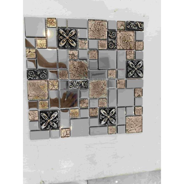 Strip Mixed Color Glass Mosaic Tile for Wall Decoration